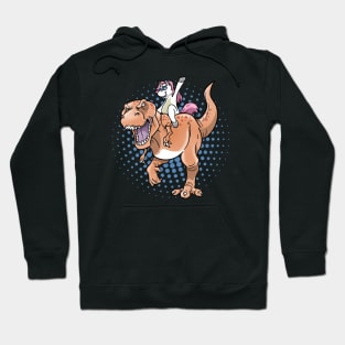 Unicorn Rides T-Rex Dinosaur Hoodie